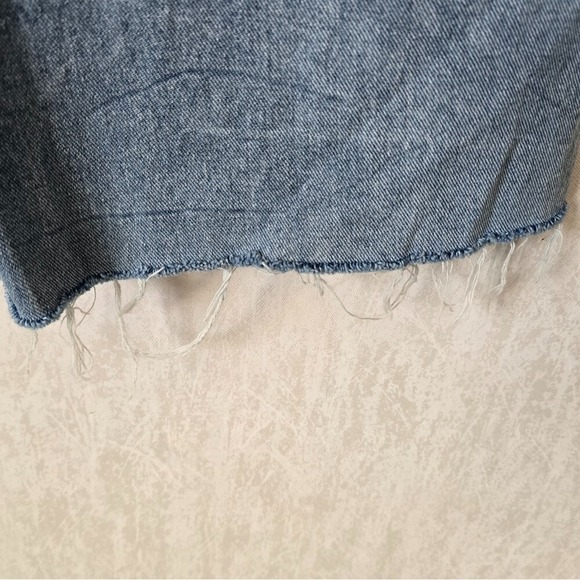 Kensie True Vintage Womens 8 Jeans Blue Denim Wide Leg Cropped Baggy Split Hem - Picture 9 of 10